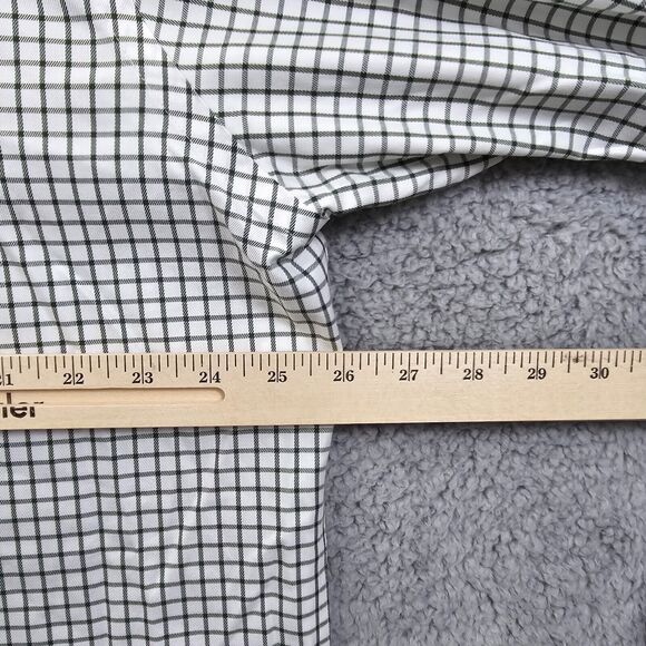 Peter Millar Men's Gray White Checker Long Sleeve Button Up Shirt Size XL - Picture 11 of 13